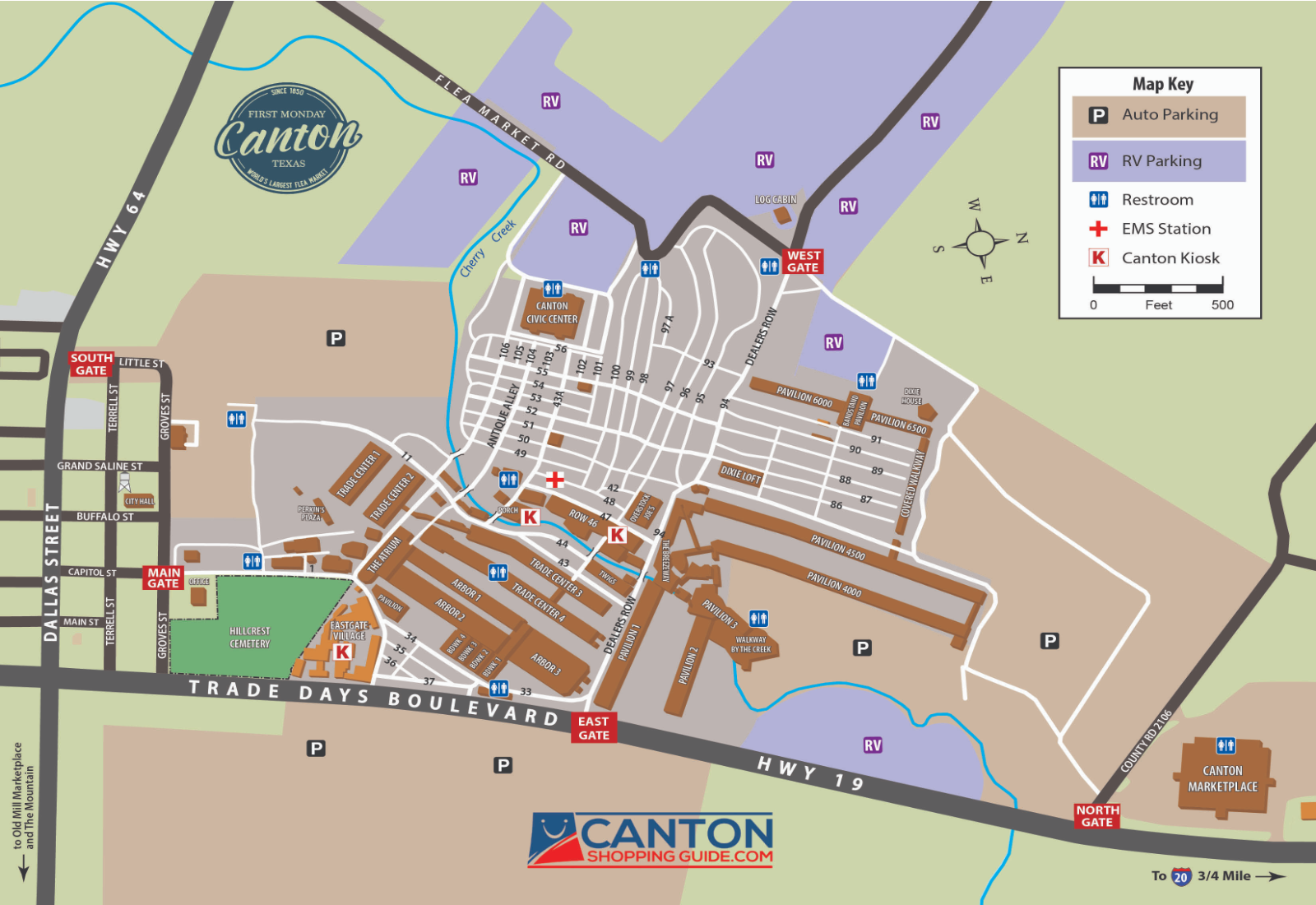 First Monday Canton Trade Days printable map